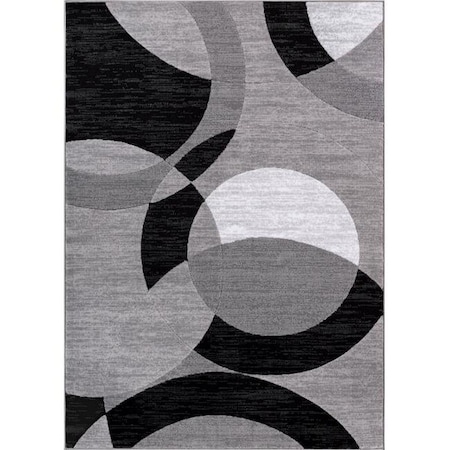 Ricki'S Rugs Dulcet Bingo Grey Modern Geometric Arcs Area Rug - 3 ft. 3 in. x 5 ft. RI1627127